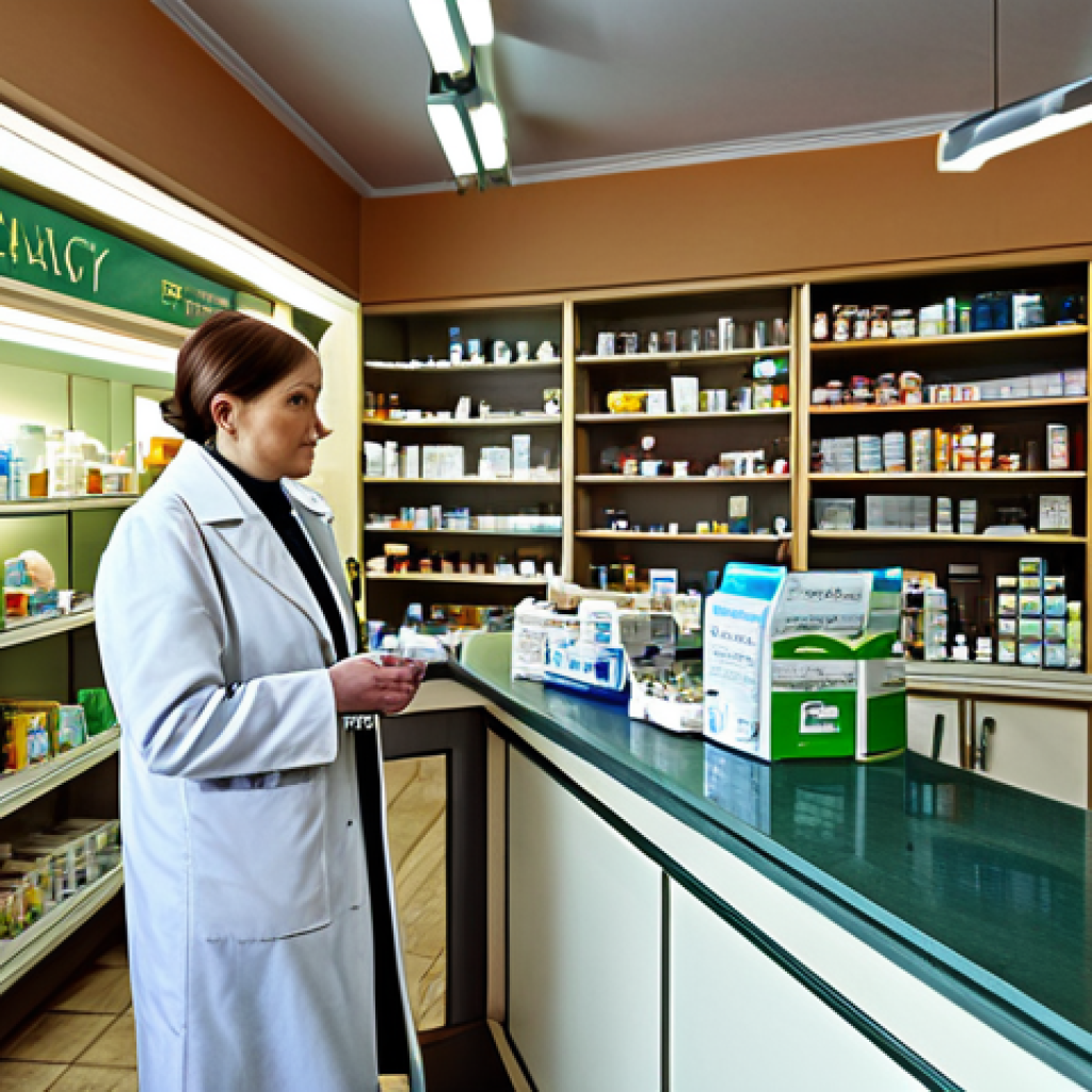 약사 약국 인수 시 고려할 점 - Thriving Urban Pharmacy**
"A bustling pharmacy in Moscow city center, late afternoon light streamin...