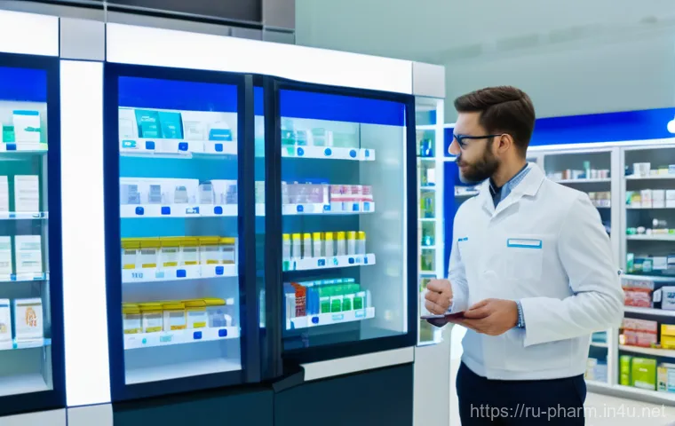 약사 직업군 내 리더십 키우기 - In a contemporary and organized back-office area of a Russian pharmacy, a confident female senior ph...