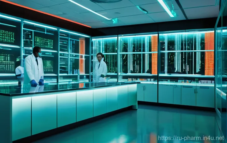약사 약물 연구에서의 데이터 품질 - **Prompt:** A visually striking conceptual image contrasting clean and corrupted data in a futuristi...