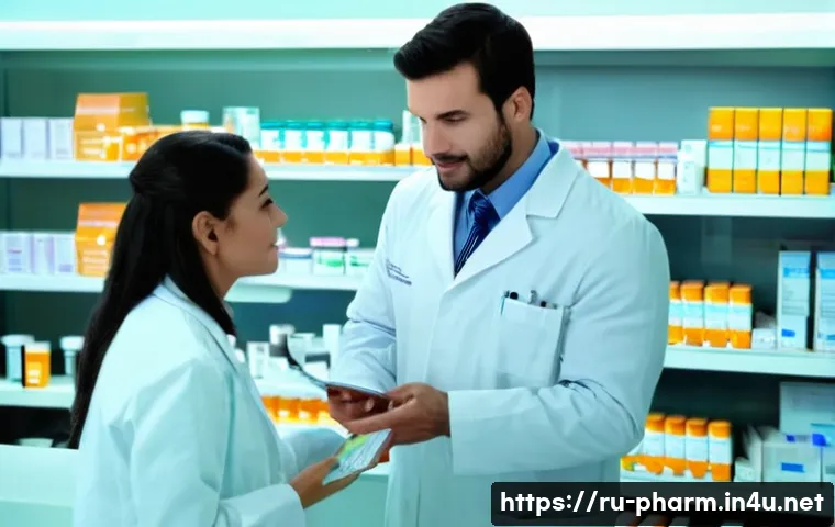 약사 공공 약국에서의 역할 - **Prompt 1: A Trustworthy Pharmacist's Consultation**
"A bright, clean, and modern public pharma...